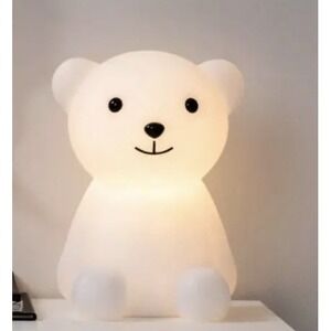 (334/5)Bear Led Nightlight With Energy Efficient  Light Bulb White And Black